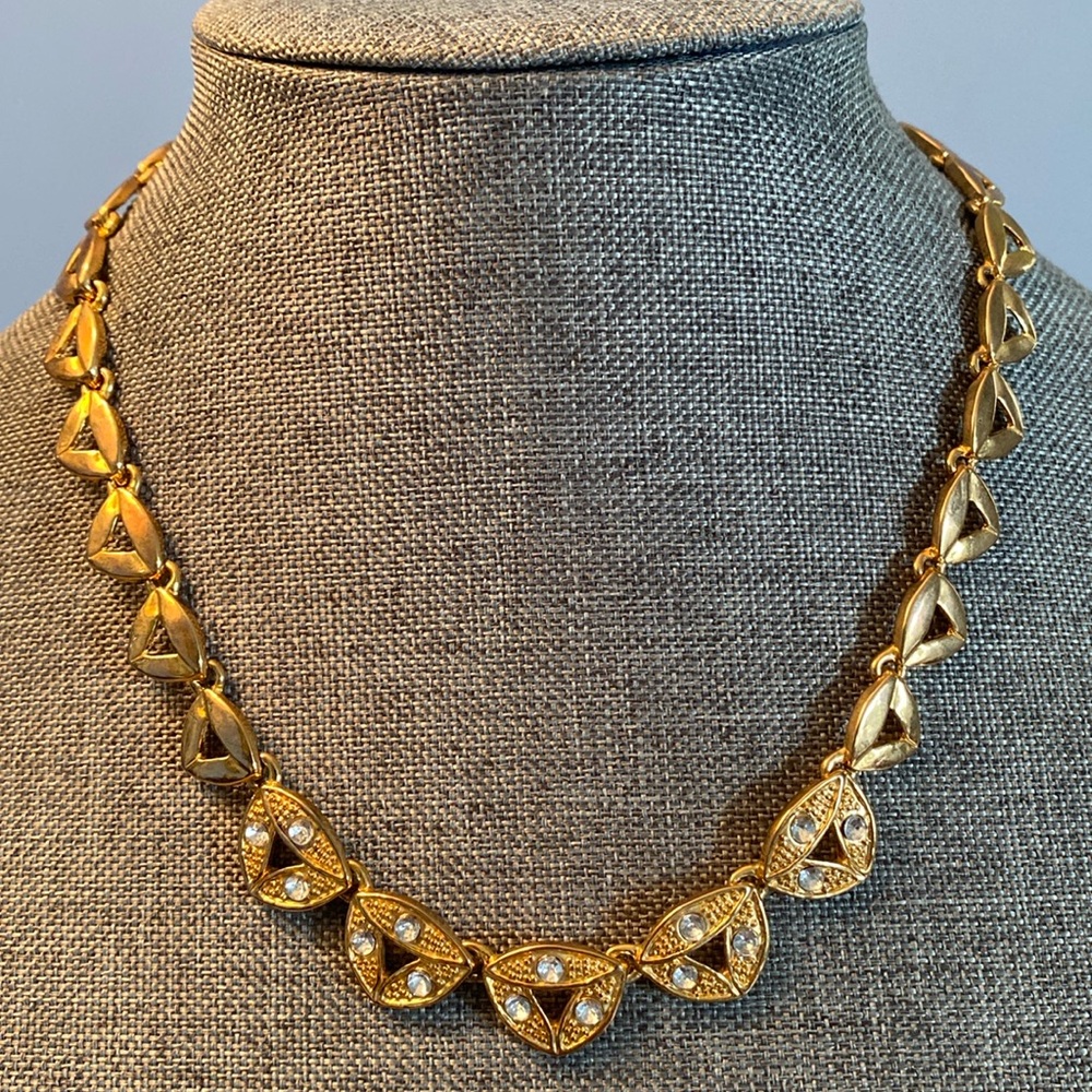 Vintage BIJOUX TERNER Gold Statement Necklace